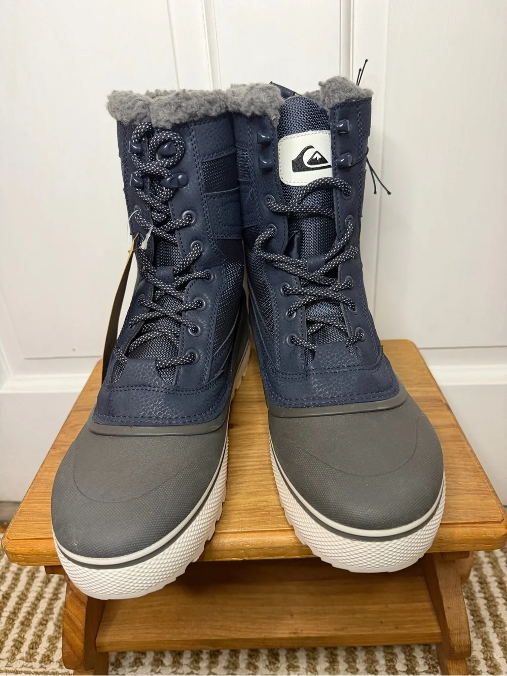 Quiksilver Men Waterproof Blue Gray Boots Faux Fur Sub Zero 3M Thinsulate 200g